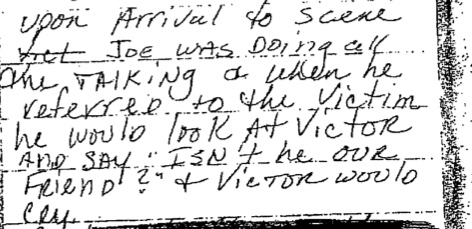 Detective Waid's Handwritten Note