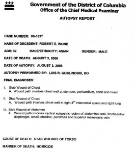 Dr. Goslinoski's autopsy report